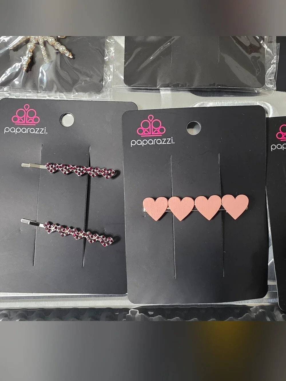 Paparazzi Assorted Women's Hair Clips - Pink, Red, Yellow, Silver Accents